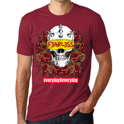 Skull Fearless T-Shirt - Unisex Cotton T-Shirt Thumbnail